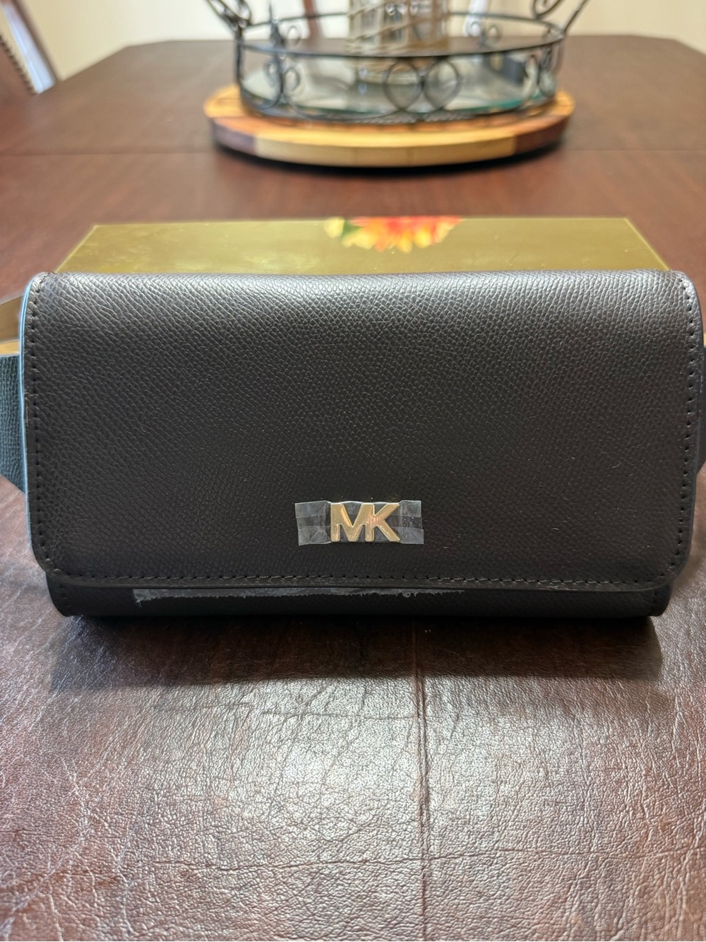 Michael Kors Dark Plum Pebbled Leather Belt Purse Fanny Pack S/M